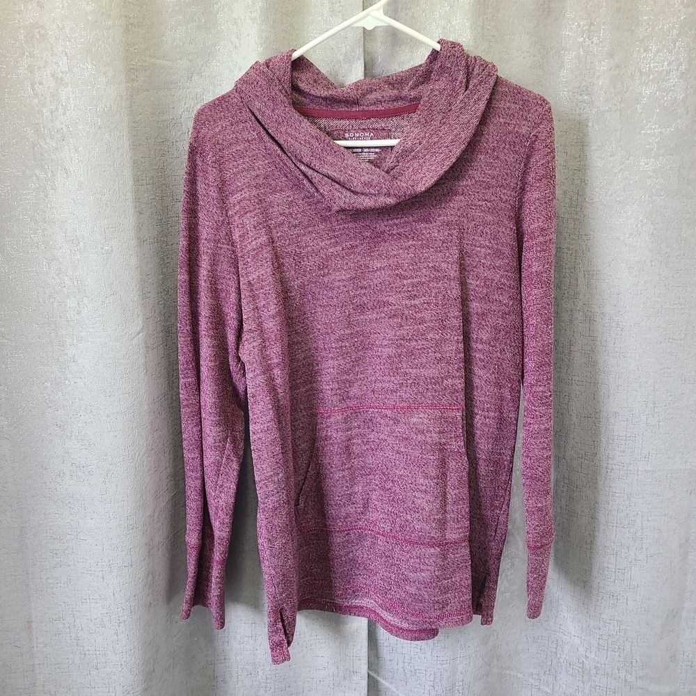 Sonoma Heathered Cowl Neck Sweater Womens Large L - Picture 1 of 5